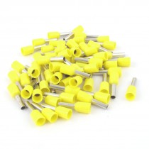 50 Pcs Crimp Cord End Terminal Pre Insulated Ferrule Yellow E2508 14AWG 2 5MM2