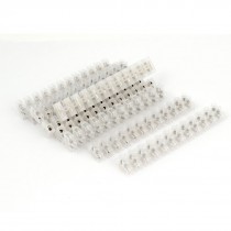 400V 10A Pluggable Clear Plastic 12 Position Dual Row Screw Terminal Block 10pcs