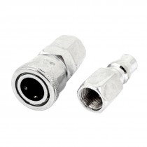2 Pcs 1 4BSP Female Thread Metal Air Quick Coupler Hose Connector