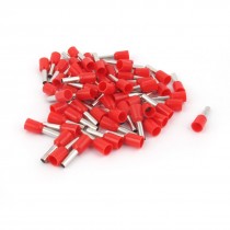 50 Pcs Crimp Cord End Terminal Insulated Bootlace Ferrule Red E2508 14AWG 2 5MM2