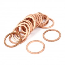 17mm x 21mm x 1 5mm Metric Ring Shape Copper Flat Washer 20 Pcs