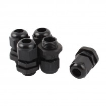 5 Pcs 12mm OD PG7 3-6.5mm Cord Connectors Waterproof Fixing Cable Glands Black