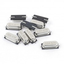 10 Pcs HC 49S 24 576MHz 20pf 2 Terminal SMD Crystal Oscillators Silver Tone