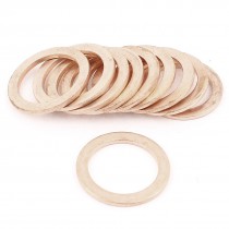 10 Pcs 22mmx30mmx2mm Flat Copper Crush Washer Sealing Ring Gasket