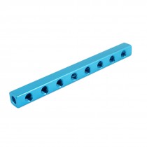 Blue 1/4"PT Air Pneumatic Cylinder 8 Way Aluminum Manifold Block Splitter