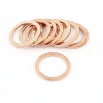 10Pcs 17 x 22 x 1.5mm Copper Flat Washers Gaskets Seal Fitting for Industry