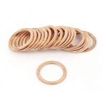 20PCS 18mm OD 14mm ID 1mm Thick Copper Washer Flat Ring Oil Brake Line Seal