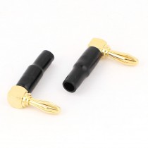 2pcs 90 Degree Elbow 5 5mm Audio Speaker Banana Male Plug Connector Black