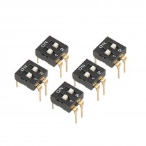 5 Pcs 2.54mm Pitch 2 Position IC Type DIP Switch Black Gdmyj