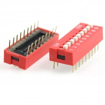 10 Pcs 2.54mm Pitch 9 Position Slide Type DIP Switch Red