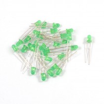 30 Pcs 2 Terminals Round Head Superbright Green LED Light Diodes