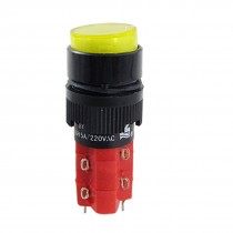 DC 24V Yellow Push Button Momentary Switch w LED Lamp
