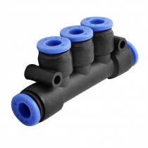 6mm 5 Way Splitter Push in Connector Pneumatic Fittings Black