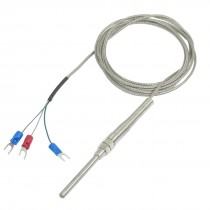 Liquid Measuring 50mm x 5mm PT100 Type Earth Thermocouple Probe 2 Meters
