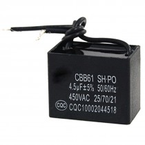 CBB61 4.5UF 5% 450V AC Motor Run Capacitor Black