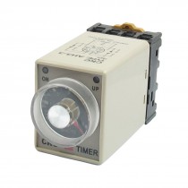 AH3-3 110VAC Power On 0-6Min 6 Minutes Delay Timer Time Relay w Base