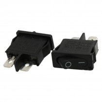 5 Pcs x AC 6A/250V 12A/125V 2 Pin SPST On/Off Snap in Boat Rocker Switch Black