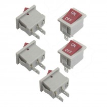 5 Pcs 2 Pin SPST On/Off Red Button Rocker Switch AC 6A/250V 10A/125V