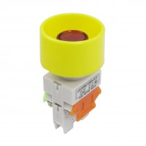 DC 24V Red Light Latching 1NO 1NC Panel Mount Push Button Switch 660V 10A