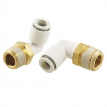 10 Pcs 3 8" PT to 8mm Tube 90 Degree Pneumatic Push in Quick Connectors