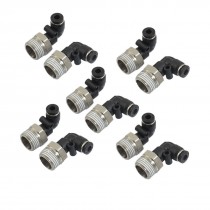 10 Pcs Pneumetic 4mm to 3 8" PT Male Thread One Touch Elbow Quick Fittings