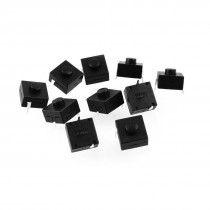 10 Pcs Vertical 2 Pin Latching Action Square Push Button Switch DC 30V 1A