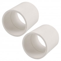2 Pcs Replacement 50mm Inner Dia PVC Straight Pipe Connector White