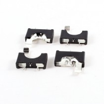 4 Pieces Black Plastic CR2025 Cell Button Lithium Battery Sockets Holder