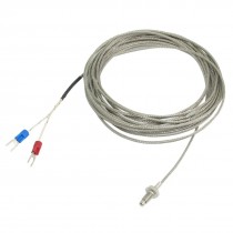 K Type 800 Celsius Degree 6mm Thread Screw Thermocouple Probe Sensor 5 Meter