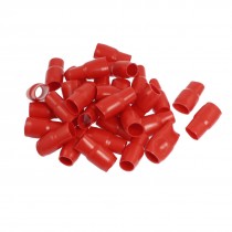 30 Pcs Red Soft PVC Insulated Terminals Boots Covers 15mm x 14mm