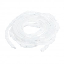 4M 16mm Inner Dia White Flexible Spiral Wrapping Bands Cable Organizer Wrap