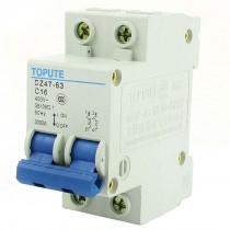 DZ47 63 C16 AC 400V 16A 2 Pole Overload Protection Miniature Circuit Breaker