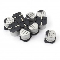10pcs 47uF 25V SMD Aluminum Electrolytic Capacitors 6mm x 5mm