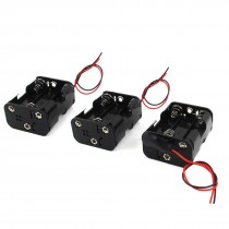 3pcs Black Double Side 6 x 1 5V AA Battery Holder Storage Case Box