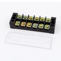 TB 2506 600V 25A 6 Positions Double Rows Covered Barrier Screw Terminal Block