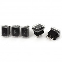 AC 250V 6A 125V 10A 3 Pin on Off on SPDT Waterproof Rocker Boat Switch 5pcs