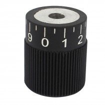 32mm x 8mm Fine Tuning Numeric 0 9 Scale Knurled Control Knob Black