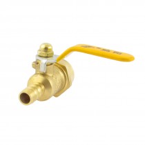 21mm 1 2 BSP Male Thread to 10mm Hose Barb Plastic Cover Ball Valve Brass Tone