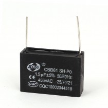 AC 450V 1 5uF 2 Pin Soldering Air Conditioner Ceiling Fan Motor Capacitor CBB61