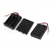 2pcs 2 Wires on Off Switch Battery Holder Case w Cover for 3 x AA 1 5V Batteries