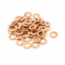 50pcs 4mm Inner Dia Copper Flat Washer Ring Line Seal Fitting Fasteners