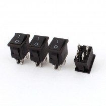 AC 250V 6A 125V 10A Auto DPST on Off 2 Position 4 Pin Boat Rocker Switch 4pcs