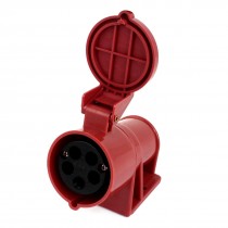 AC 380V 415V 16A Waterpoof 3P N IEC309 2 Round Pin Industrial Socket Red