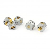 DC 3 5V 2 Phase 4 Wire 15mm Dia Stepper Motor Step Angle 18 Deg Gear 5pcs