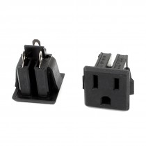 AC 125V 15A US 3 Pins Panel Mounted Snap in Power Supply Female Socket Plug 2pcs