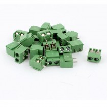 23pcs 5mm Pitch 2pin Pluggable Type PCB Screw Terminal Block Connectors Green
