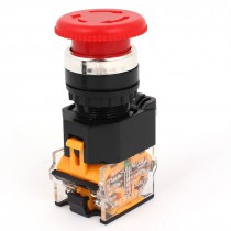 22mm Panel Mount 4 Pin DPST Latching Red Mushroom Push Button Switch AC 660V 10A