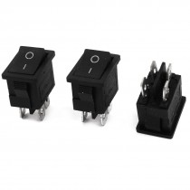3 Pcs AC 250V 10A 125V 4A 4 Pin on Off DPST Snap in Boat Rocker Switch