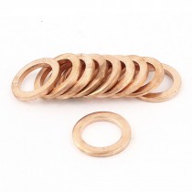 10pcs 12mm Inner Dia Copper Flat Washer Ring Line Seal Fitting Fastener