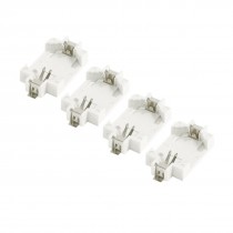 4 Pcs Plastic Shell CR2032 Button Cell Battery Socket Holder Case Off White
